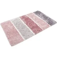 Homie Living Badematte Rio Marina, Höhe 30 mm, rutschhemmend beschichtet, schnell trocknend, fußbodenheizungsgeeignet, Polyester, rechteckig, flauschiger Badteppich, modern gestreift, waschbar, Badezimmerteppich