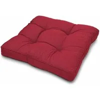 Beautissu Sitzkissen Lounge Kissen Outdoor Rot XLuna, 40x40cm, Sitzkissen Gartenstuhl 10 cm dick Sitzpolster Auflagen für Gartenmöbel