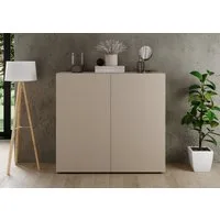 Home affaire Highboard Rio, Höhe 111 cm, Breite 120 cm, Stauraumschrank, Kommode, 2 Türen, geriffelte MDF-Fronten, modern u. elegant, viel Stauraum