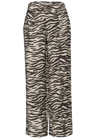 Street One - Wide Leg Hose im Loose Fit mit Animal Print espresso brown - Gr. - 30