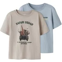 Name It T-Shirt NMMVOTO 2P SS NREG TOP (Packung, 2-tlg) Baumwolle, regular fit