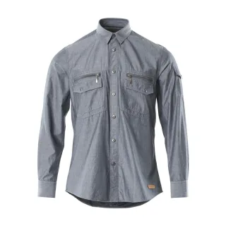 MASCOT Norwood Herren Langarmhemd CROSSOVER dunkelblau Denim Gewaschener dunkelblauer Denim 3XL - 17304-325-66-3XL