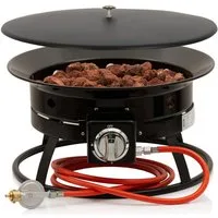 BBQ-Toro Feuerschale Gas Feuerstelle mit Lavasteinen, Ø 48 cm - 12 kW, Gasfeuerstelle