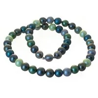 Bella Carina Perlenkette Kette Muschelkern Perlen grün, Muschelkernperlen grün