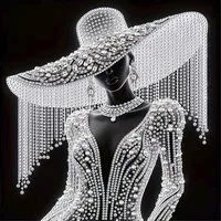 Venicce Love Kreativset Diamond Painting Bilder, 5D Diamant Painting Malerei Set, Frau mit Hut, (1-tlg)