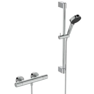 Ideal Standard Ceratherm T 25N Brausekombination A8536AA mit Brausethermostat, Brausestange 60cm, 2F-Handbrause, 8l, chrom