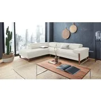W.SCHILLIG Ecksofa finn, Designsofa mit tollem Sitzkomfort, bequem, L-Form, German Design Award 2016, Fußgestell Nussbaum natur, Breite 281 cm