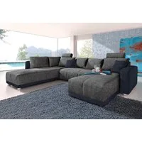 Jockenhöfer Gruppe Wohnlandschaft Orlando U-Form, B: 337 cm, Liegefl. 135x305 cm, mit Bettfunktion, Bettkasten, 2 Kopfstützen & 2 Zierkissen, Federkern