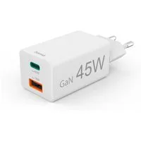 Hama USB-Ladegerät (Schnellladegerät, Netzteil, 1x USB-C, 1x USB-A, 45 W) Schnelllade-Gerät (1-tlg)