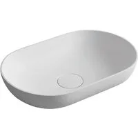 Bernstein Aufsatzwaschbecken O-541 54cm Weiß matt, Aufsatzwaschbecken oval große Blende Mineralguss