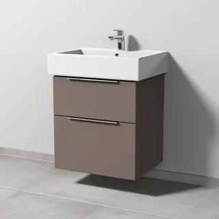 Sanipa 3way Waschtischunterbau zu Duravit Vero Waschtisch mit 2 Auszügen, Taupe-Matt UP7161T