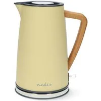 Nedis Wasserkocher KAWK510E, 1.7 l, 2200,00 W, Edelstahl & Soft-Touch, schnell kochend, 360° drehbar inkl. Kalkfilter