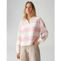 OPUS Sweatshirt GLOCKI Loose mit breiten Rugby Streifen weite Passform, weicher Griff