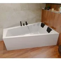 KOLMAN Badewanne Eckwanne 150x85 INTIMA Rechts mit AcrylSchürze + 2 Kopfstützen, (IntimaSET), Ablaufgarnitur & Füße GRATIS
