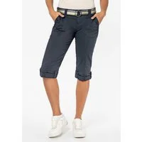 Fresh Made Caprihose Damen Caprihose Sommerhose mit buntem Gürtel Capri kurze Hose Sommerfarben
