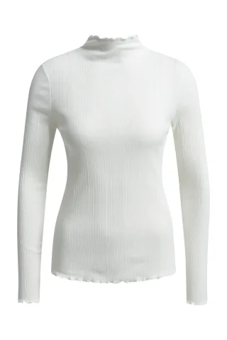 Smith&Soul - Fitted Rib Longsleeve Standup Collar cream white - Gr. - XXL