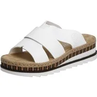 Rieker Pantolette Keilabsatz, Sommerschuh, Schlappen mit Juteumrahmung