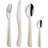 Kuppels Besteck-Set PRISMA (24-tlg), 6 Personen, Edelstahl Rostfrei 18/0, spülmaschinenfest, in baumwolle, mattiert