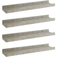 vidaXL Wandregal, Regale 4 Stk. Betongrau 40x9x3 cm