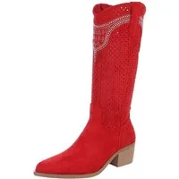 Ital-Design Damen Cowboyboots Western Sommerboots (88843668) Blockabsatz Stiefel in Rot