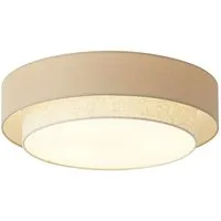 Qazqa Deckenleuchte Drum duo, ohne Leuchtmittel, Neutralweiß, QAZQA Deckenleuchte, e27, Beige, Metall, Modern