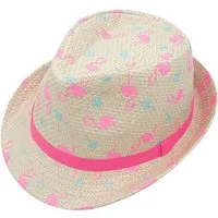 MAXIMO Strohhut KIDS GIRL-Trilby Flamingo Futter (1-St)