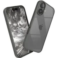 EAZY CASE Handyhülle Bumper Case für Apple iPhone 16 6,1 Zoll, Schutzhülle mit Kameraschutz transparent stoßfestes Backcover Grau