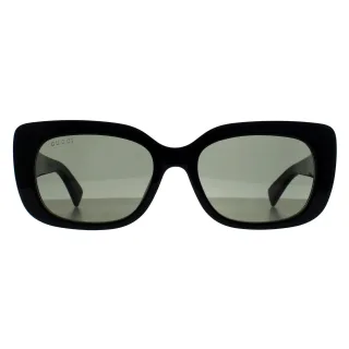Gucci Rectangle Womens Glänzend Schwarz Grau GG1979SK