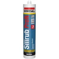SOUDAL Silikon Soudal Silirub PRO N Silikon Dichtstoff Neutral - 300 ml, gebrauchsfertig, Neutraler Silikon Dichtstoff 300 ml – Weiß