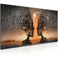 Runa Art Wandbild Liebespaar Abstrakt Bild Wohnzimmer Schlafzimmer Deko 100x40 cm