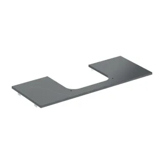 Geberit One Waschtisch-Platte 505115002 120x2x47cm, Ausschnitt mittig, Steinzeug, Marmoroptik schwarz/matt