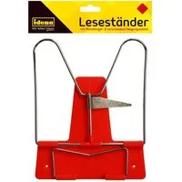 Idena Buchstütze Idena 12083 - Leseständer mit Metallbügel, rot, 1 Stück