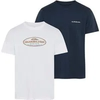 Quiksilver T-Shirt LIGHT WAVES OFF COURSE SHORT SLEEVE PACK (2-tlg) 2er-Pack, Kurzarm-Design, mit Rundhalsausschnitt, aus Jersey