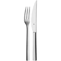 WMF Steakbesteck Nuova (2-tlg), 1 Personen, Cromargan® Edelstahl Rostfrei 18/10, 2-tlg., Wellenschliff, Cromargan Edelstahl, Geschenkverpackung