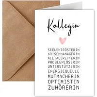 Things of Happiness Grußkarte Karte Kollegin Abschied, Abschiedskarte Arbeit, Büro