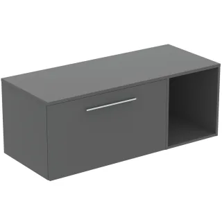 Ideal Standard Möbel-Set 120cm i.life B 1 Auszug 1 off.Fach Gr.Chrom Quarzgrau matt, T5759NG T5759NG