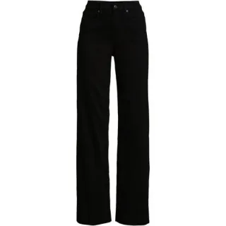 Jeans High Waist mit weitem Bein Farbig in Plus-Größe, Damen, size: plus, Schwarz, Baumwoll-Mischung/Polyester-Mischung, by Lands' End