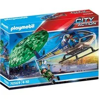 Playmobil® Polizei-Hubschrauber: Fallschirm-Verfolgung (70569), My Action Heroes Konstruktions-Spielset, (19 St), Made in Germany