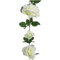 Kunstgirlande Künstliche ROSENGIRLANDE ca 180cm. Girlande, Blumengirlande in WEISS, Gasper, Höhe 180.00 cm