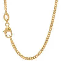 HOPLO Panzerkette Goldkette Panzerkette Halskette Breite 1,8 mm 40 cm 750- 18 Karat Gold, Made in Germany
