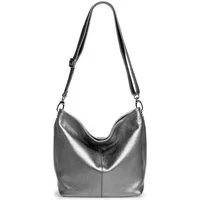 Caspar Schultertasche Klassische Damen Leder Handtasche - PREMIUM LINE - Modell No.803, elegant, robust & unempfindlich - 100% Echtleder - Handmade in Italy
