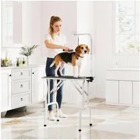 PawHut Fellpflege Haustierpflegetisch mit Schlinge, klappbaren Stahlbeine, (Trimmtisch für Hunde, 1-St., Hundepflegetisch), 81 x 48,5 x 80 cm, Schwarz