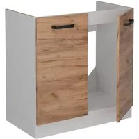 Vicco Unterschrank R-Line, Goldkraft Eiche/Weiß, 80 cm ohne Arbeitsplatte (1-St)