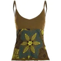 Vishes Shirttop Sommer Top Damen Hemdchen Träger Floral Bedruckt Baumwolle Alternative Mode, Boho, Hippie, Ethno, Festival