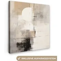OneMillionCanvasses® Leinwandbild Abstrakt - Kunst - Grau, Fotodruck (1 St), Wandbild, Deko Schlafzimmer Wohnzimmer Flur 20x20 cm