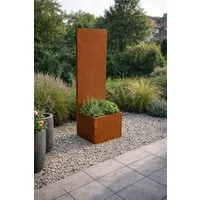 ESTEXO Sichtschutzelement Sichtschutz Rost Metall Gartenzaun 150x50cm Hochbeet Sichtschutzwand