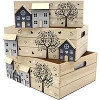 UNUS HOME Dekokiste Pflanzkisten Dekokisten (3 St., 3er Set in unterschiedlichen Größen), Dekokisten Holzkistenset Holzkisten Aufbewahrungskisten