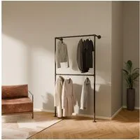 pamo. design Kleiderständer TIM DOUBLE Industrial Kleiderstange zur Wandmontage, (Set, 1)