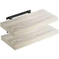 Casaria Wandregal, Eiche Hängeregal mit Halterung 15kg Tragkraft Wohnzimmer Flur 50cm
