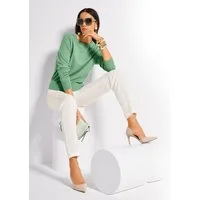 MADELEINE Bügelfaltenhose Schlichte Stoffhose mit Bügelfalten Basic-7/8-Hose mit Formbund, Gürtelschlaufen, Eingriffstaschen